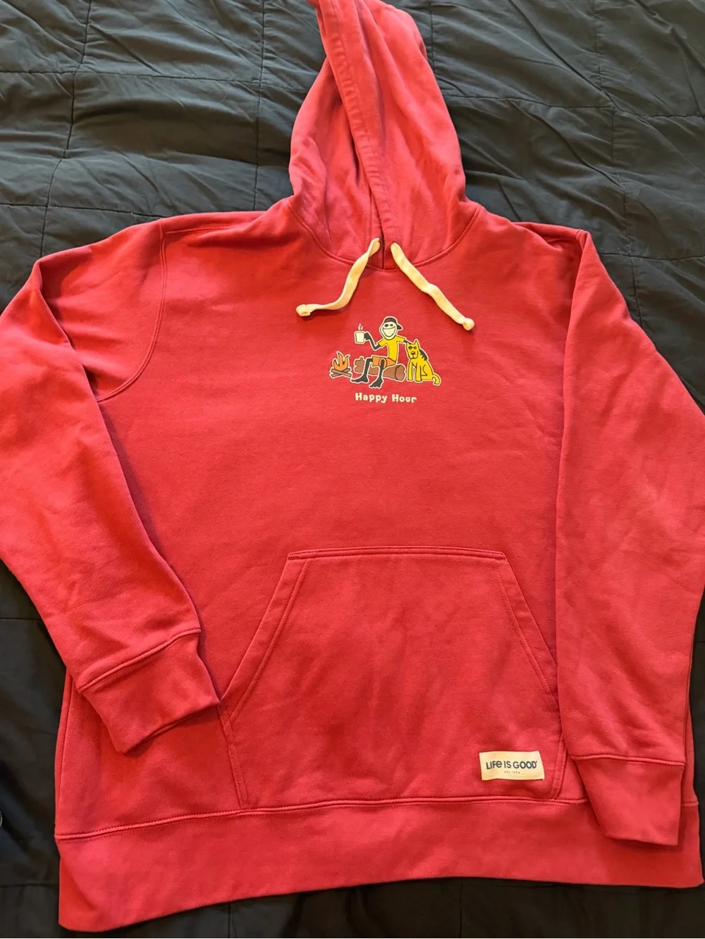 Life Is Good Men's Muted Red 'Happy Hour' Pullover Hoodie - Picture 1 of 7